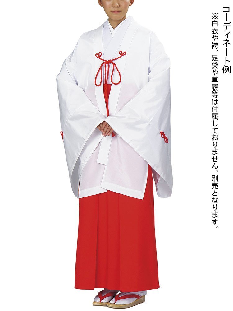 巫女服　羽織（千早）付き　コスプレ用　フリーサイズ　緋袴　上衣　セット 巫女服 羽織（千早）付き コスプレ用 フリーサイズ 緋袴 上衣